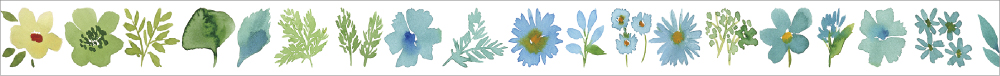 bluebellgray florals cool ［ 15mm × 7m ］