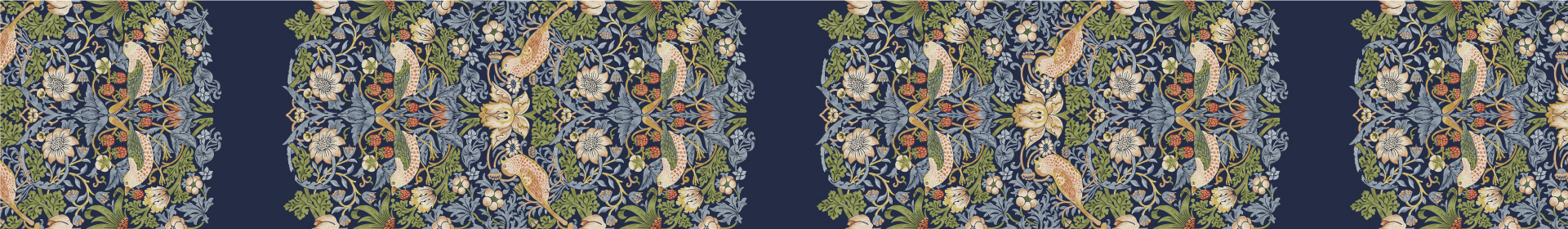 Morris & Co. Strawberry Thief Indigo/Mineral(50mm×7m)EU only

