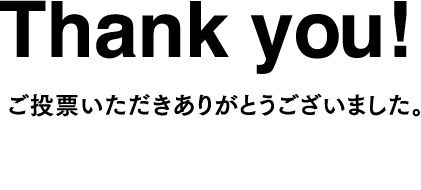 ご投票いただきありがとうございました。